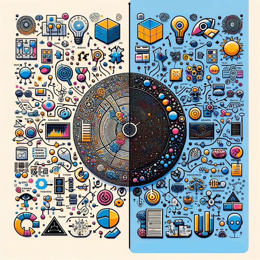 An abstract visual representation of a classification of XAI techniques.